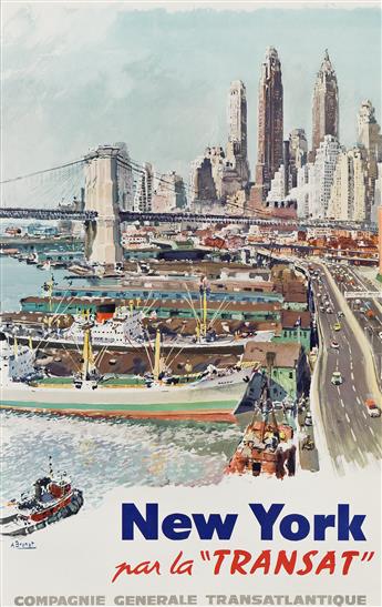 ALBERT BRENET (1903-2005) New York Par La "Transat." Circa 1955.                                                                                 